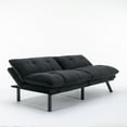 thumbnail image 1 of Futon Sofa Bed, Convertible Folding Modern Loveseat Sofa, Sleeper Couch Daybed for Studio, Apartment, Office, Small Space, Compact Living Room, Black, 1 of 6