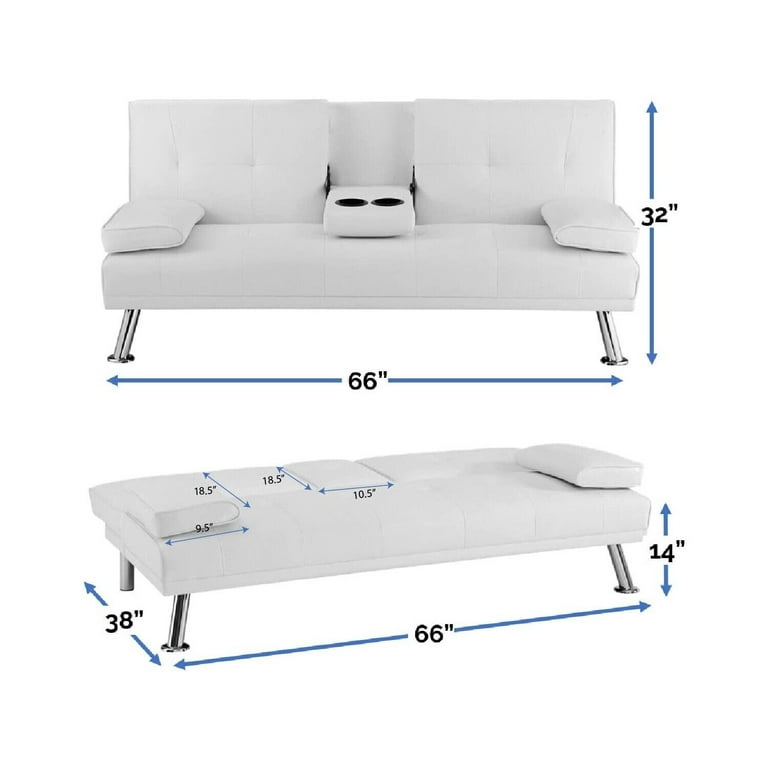 White leather 2024 futon walmart