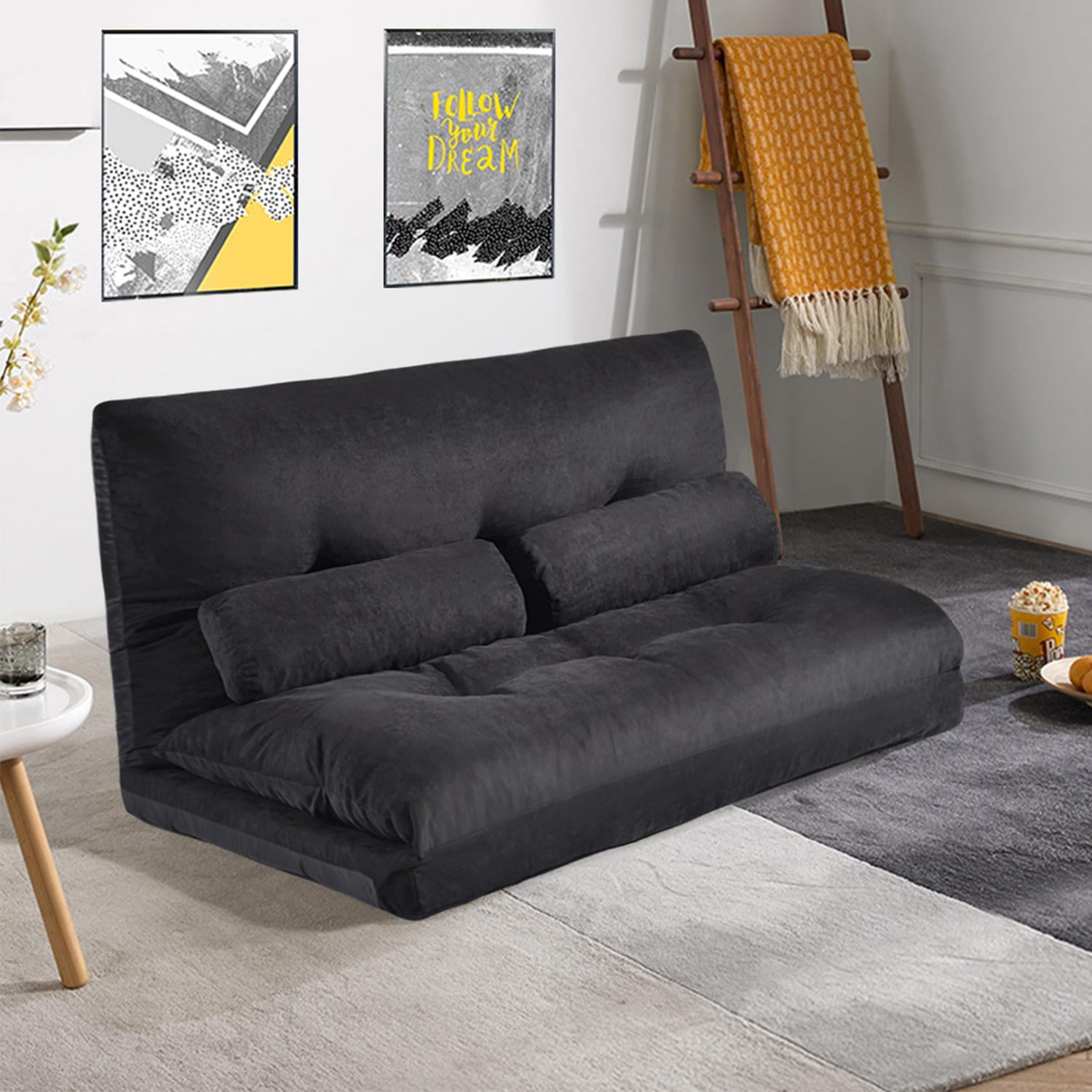 膝futon Futon Sofa Bed, Folding Floor Sofa with 5-Position Adjustable