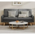 thumbnail image 1 of Futon Sofa Bed, Lofka 2-in-1 Convertible Couches for Living Room, Dark Gray, 1 of 10