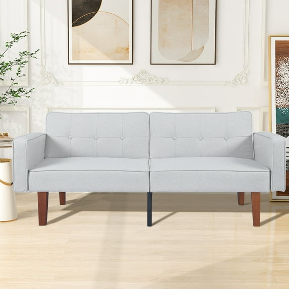 Futon Sofa Bed Memory Foam Couch Sleeper Daybed Foldable Convertible Loveseat,Gray