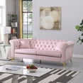 thumbnail image 1 of Futon Sofa Bed, Modern Love Seats Sofa Couch Furniture,Convertible Sleeper Sofa with Tapered Metal Legs, Sleeper Sofa Bed Couch, Velvet Fabric Mid Century Couch for Living Room, Bedroom, Apartment, 1 of 7