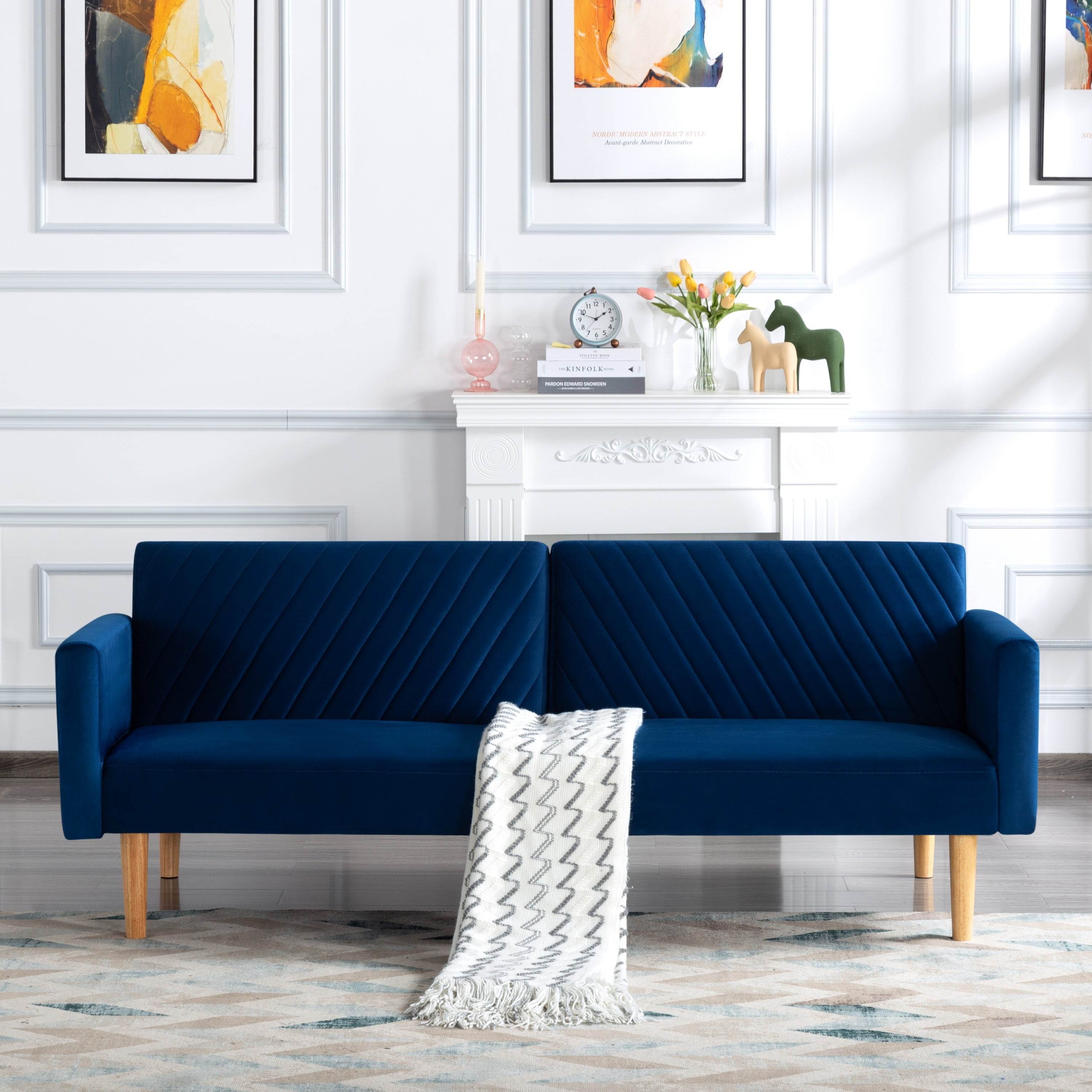 Futon Sofa Bed,Sleeper Sofa,Small Sofa,Loveseat,Mid Century Modern Futon Couch,Sofa Cama,Couches for Living Room,Black