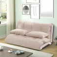 thumbnail image 1 of Triple Tree Multi-Functional Adjustable Floor Recliner Sofa with Two Pillows, Beige, 1 of 7