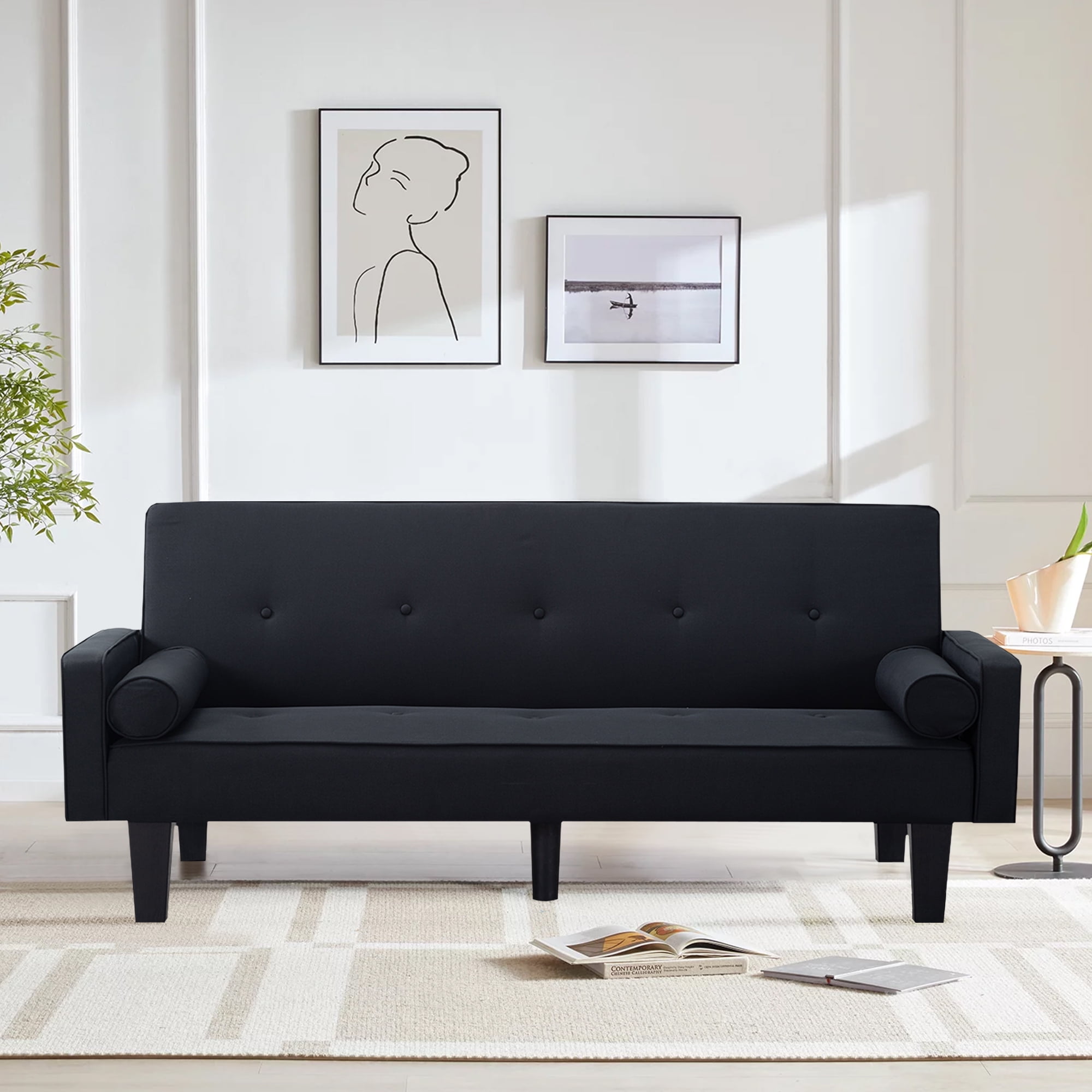 Small black 2024 couch ikea