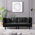 thumbnail image 1 of Futon Sofa Sleeper Black Velvet, 1 of 8