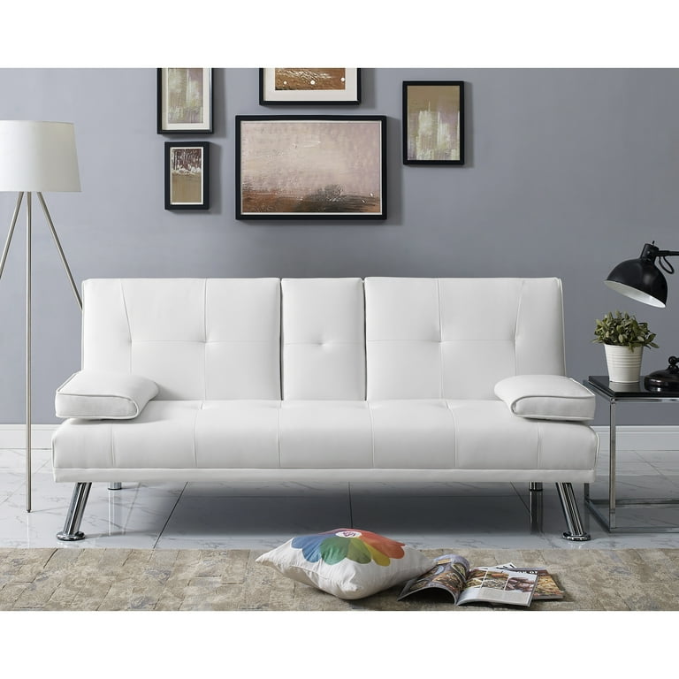 Naomi home futon sofa with armrest and cupholders deals