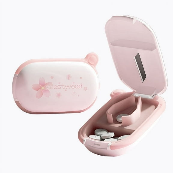 Futoo Compact 2-In-1 AM/PM Pill Organizer, White