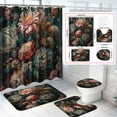 Futtumy 4 Pcs Bathroom Shower Curtain Sets, Polyester Shower Curtain ...