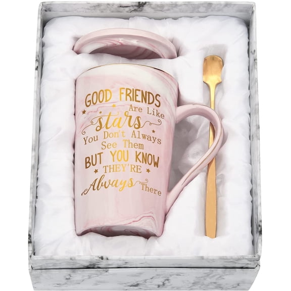 Futtumy Gifts Coffee Mugs, Gift for Good Friends, Pink Ceramic Mug, 14 fl oz