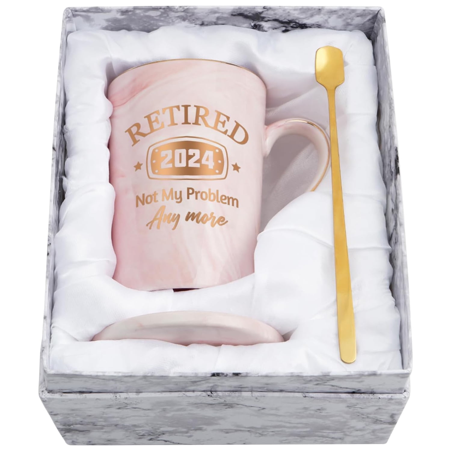 Futtumy Retirement Gifts for Women Men, Retired 2024 Mug, Retired Not My Problem Anymore, Best Retirement Gifts Coffee Mugs, Pink 14 fl oz Coffee Mug Ceramic Mugs Tea Cups