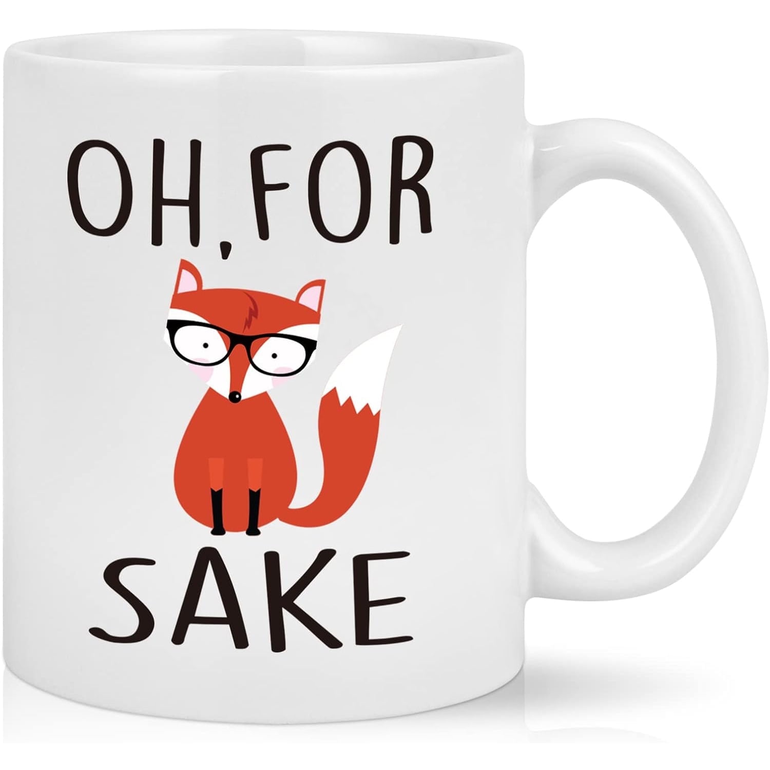 Futtumy Unique Cute Fox Mugs Gifts, Oh, For Fox Sake Coffee Mugs, Novelty Funny Gifts, Birthday Gifts, Christmas Gifts, White 11 fl oz Coffee Mugs Ceramic Mug Tea Cup