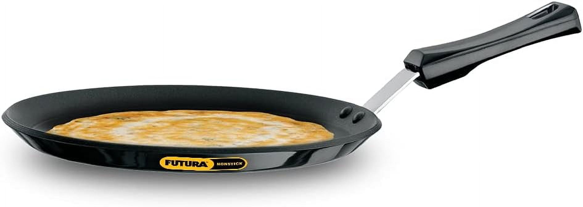Futura 10" Black Nonstick Aluminum Tava Griddle with Plastic Handle