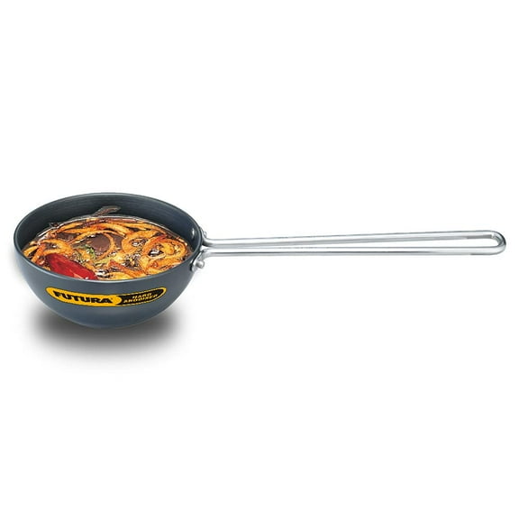 Futura 2 Cups Black Aluminium Tadka Pan | Hard Anodised Spice Heating Pan, 12cm, 3.25mm (ATP2)