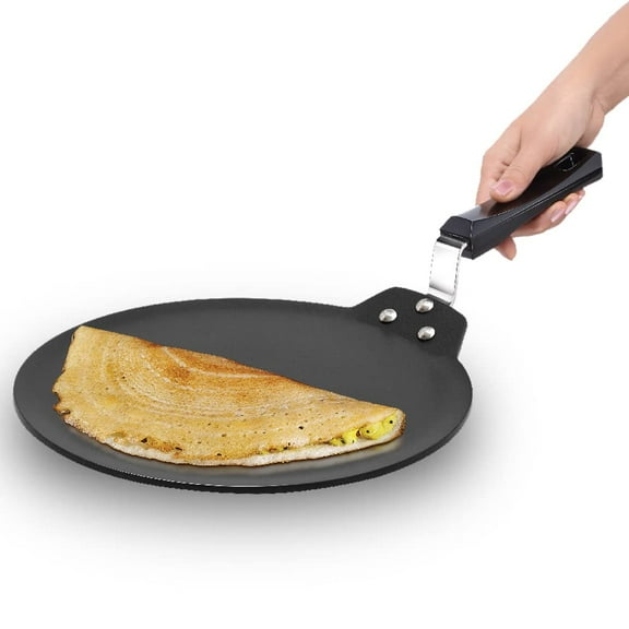 Futura Black Aluminium Dosa Tava 28 Cm | Non Stick Dosa Tawa, Induction Dosa Tawa (INDT28)