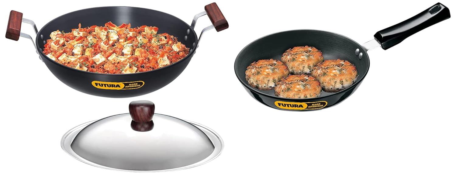 Futura Hard Anodised Aluminium Deep Fry Pan, 4 Liters, Black (AK40S