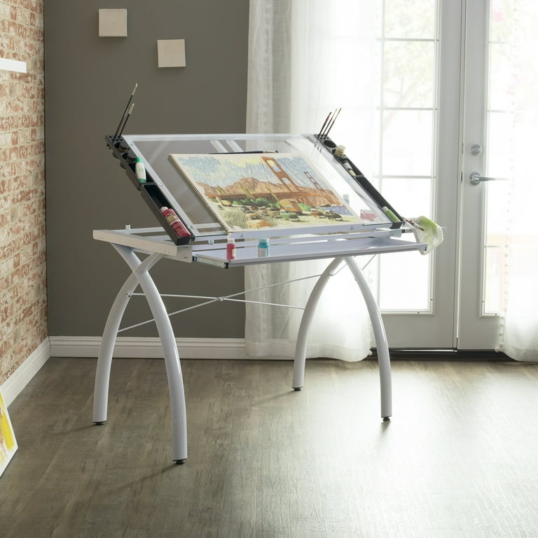 Futura Light Table For Artists with Adjustable Top, Storage and