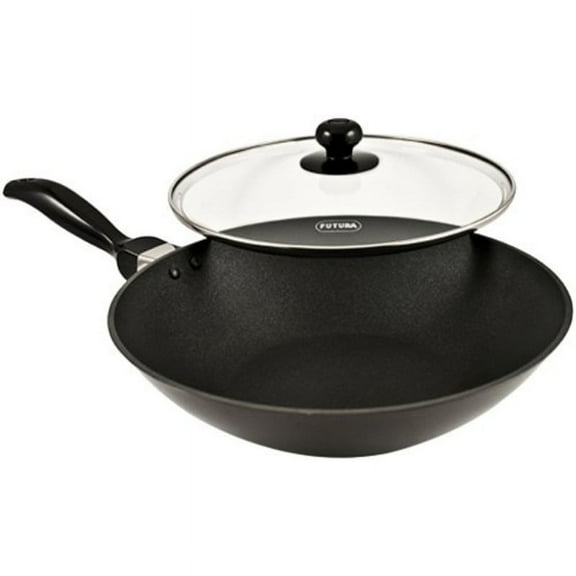 futura non-stick deep-fry pan(kadhai) 2.0 litre with glass lid and flat bottom