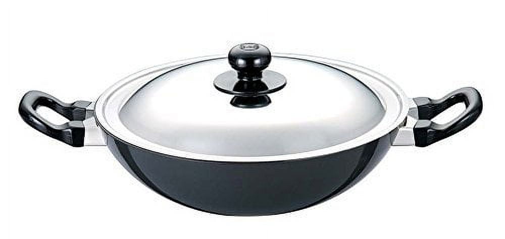 Futura Non-Stick Deep-Fry Pan(Kadhai) 2-1/2-Litre with Steel Lid and Round Bottom