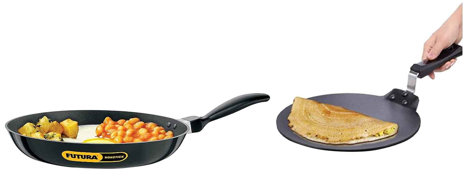 Futura Non Stick Dosa Tawa 33cm Black NDT33 Futura Non Stick Frying Pan 30cm NF30 Combo Walmart