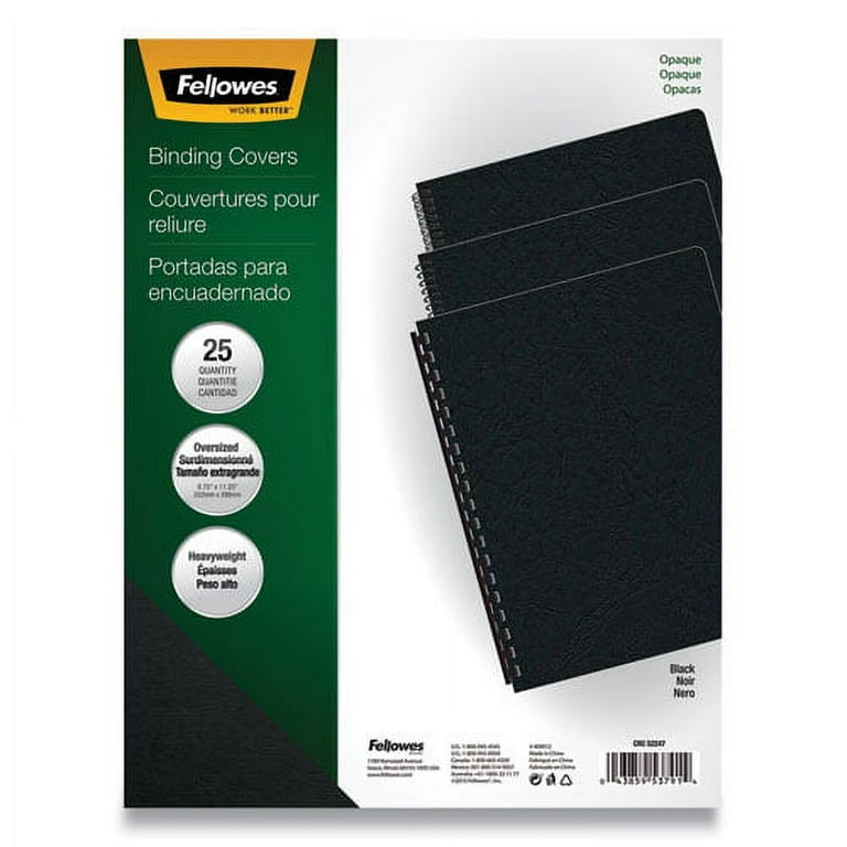 Futura Presentation Covers for Binding Systems, Opaque Black, 11.25 x 8.75, Unpunched, 25/Pack Futura Presentation Covers for Binding Systems, Opaque Black, 11.25 x 8.75, Unpunched, 25/Pack