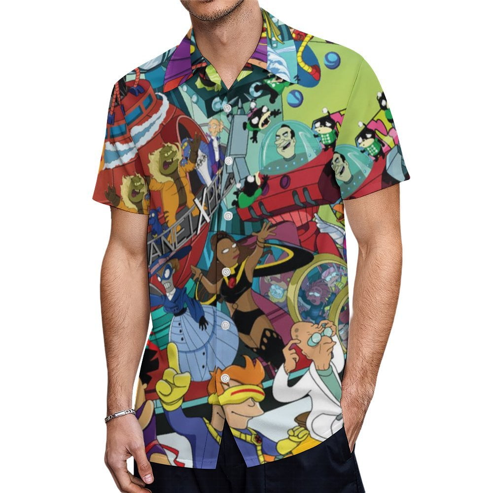 Chemise Homme Manche Courte Men's Hawaiian Shirt Short Sleeved