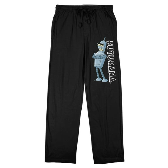 Futurama Bender Character Art Men's Black Sleep Pants-Large