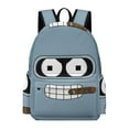 thumbnail image 1 of Futurama Bender Face Adjustable Backpack Laptop Daypack Student School Bookbag Satchel Half Printed Rucksack, 1 of 8
