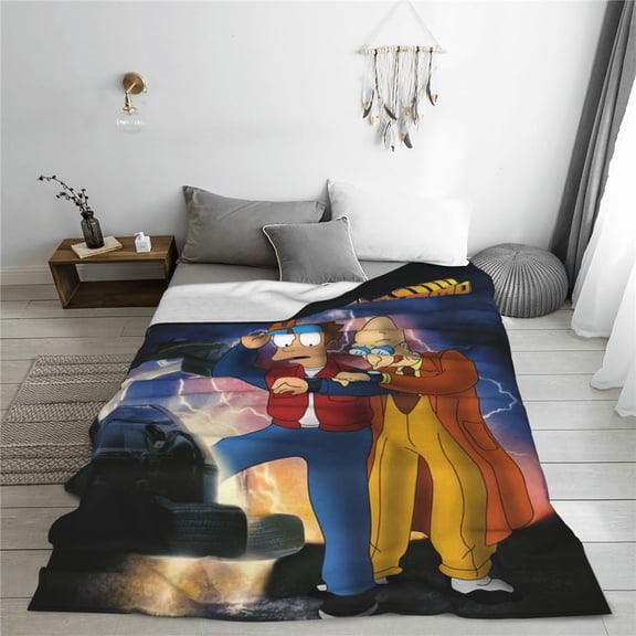 Futurama Cartoon Printing Throw Blanket, All Seasons Flannel Fleece Blanket, Soft & Warm Plush Blankets for Couch Sofa Bed Camping Travel, 40"x30"