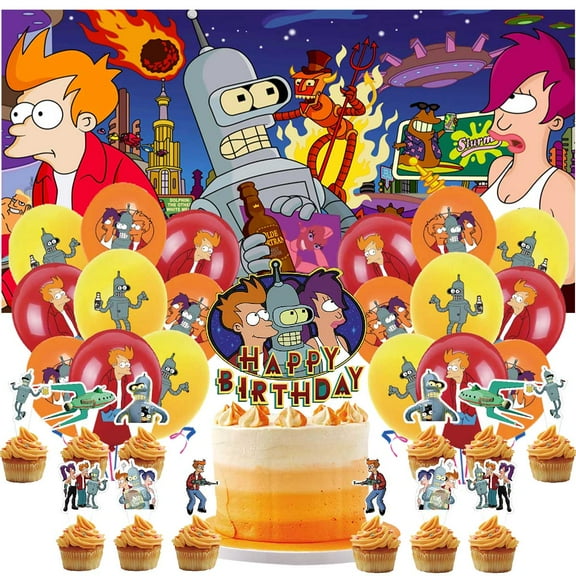 Futurama Latex Balloons Party Supplies Decor Banner Backdrop Kit Birthday Decorations