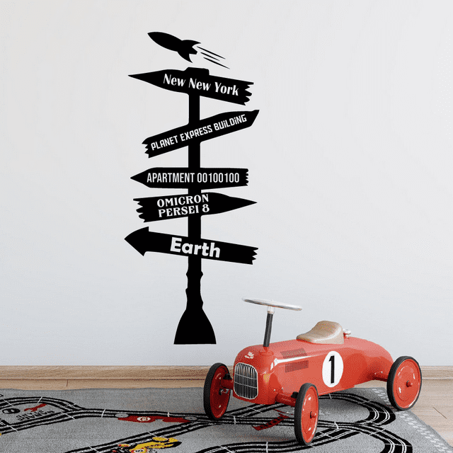 Futurama Omicron Pathway Signage Cartoon Cartoons Wall Sticker Art