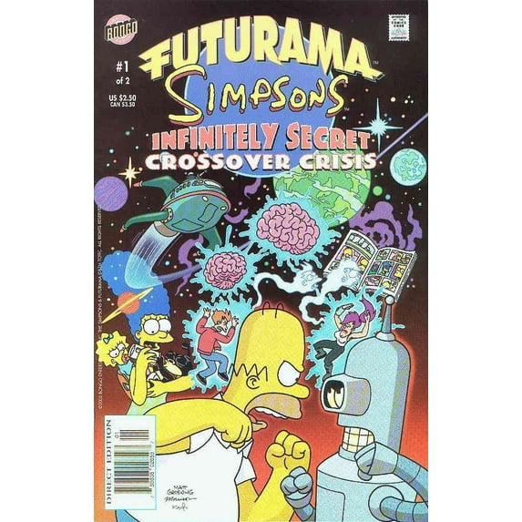 Futurama/Simpsons Infinitely Secret Crossover Crisis, The #1 VF ; Bongo Comic Book