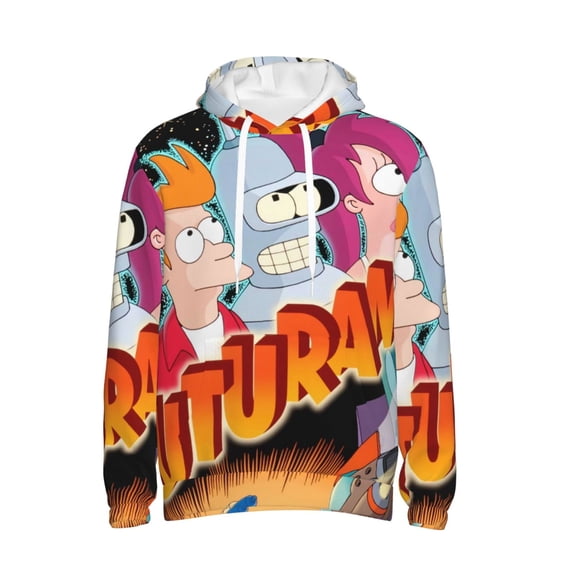 Futurama Trendy Cartoon Men'S Fleece Hooded Hoodie, hoodies for women men with pockets,Fall Fashion 2025 Pullover Sweaters Winter Clothes
