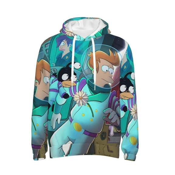 Futurama Trendy Cartoon Men'S Fleece Hooded Hoodie, hoodies for women men with pockets,Fall Fashion 2025 Pullover Sweaters Winter Clothes
