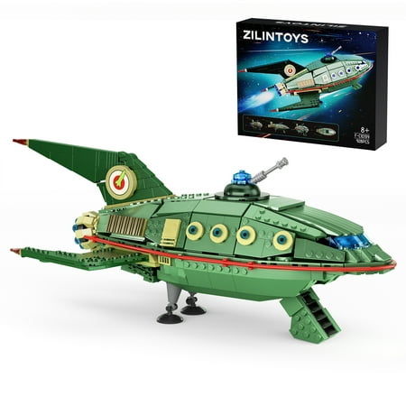 Futuramaes Planet Express Ship Model Building Block Kit Future Space Express Ship Airplane Block Set STEM Collection and Display Toy for Kids Fans (928Pcs)