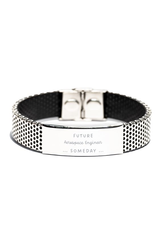Future Aerospace Engineer Engraved Stainless Steel Bracelet Graduation Gift