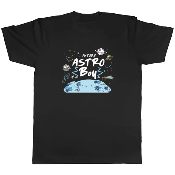 Future Astro Boy Astronaut Planets Space Stars Rocket Graphic Unisex T-Shirt, S-5XL