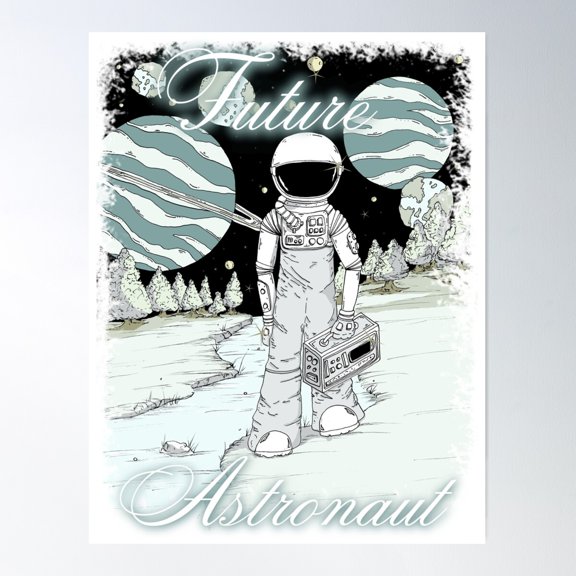 Future Astronaut Poster Wall Art, Modern Wall Decor For Living Room Bedroom, 12x18 UNFRAMED