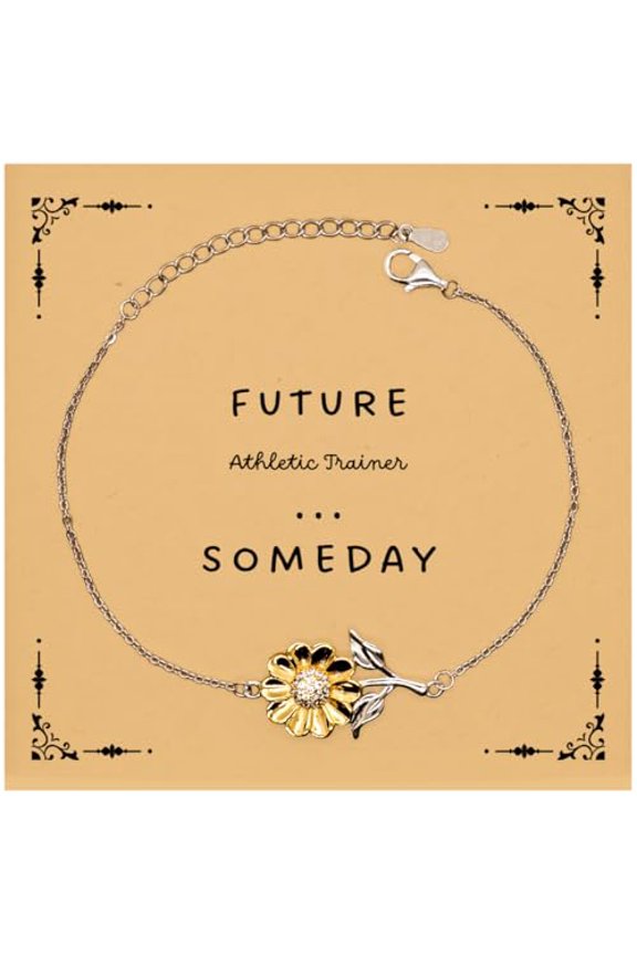 Future Athletic Trainer Sunflower Bracelet - Inspirational Gift for Aspiring Athletes Graduation, Confidence, Hope