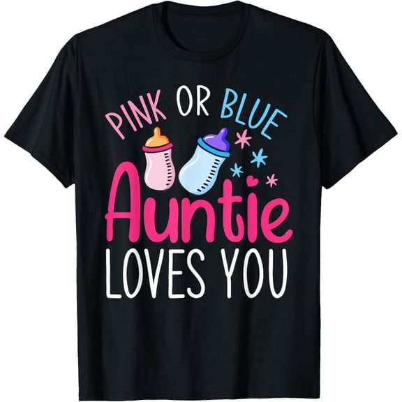 Future Aunt Baby Shower Pregnancy Auntie Gender Reveal T-Shirt100% cotton