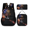 thumbnail image 1 of Future Backpack  Rapper 17 Inch 3 Piece Set with Insulated Lunch Bag and Pencil Case, Bookbag Laptop Backpack Cartoon Durable Lightweight Casual Backpack, 1 of 8