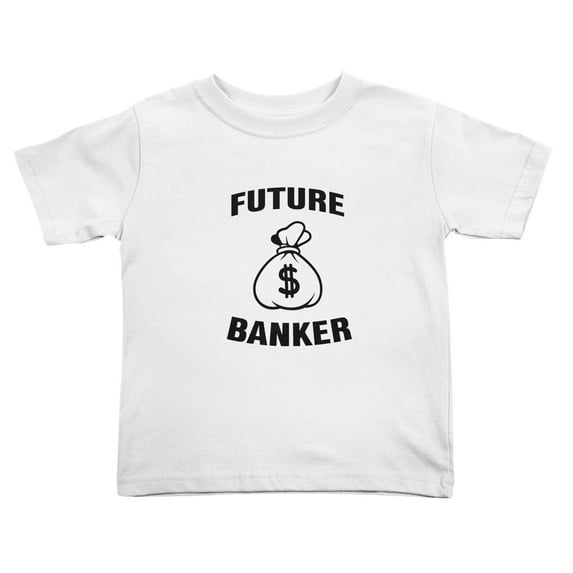 Future Banker Funny Toddler T-Shirts for Boys Girls (White, Youth XL)