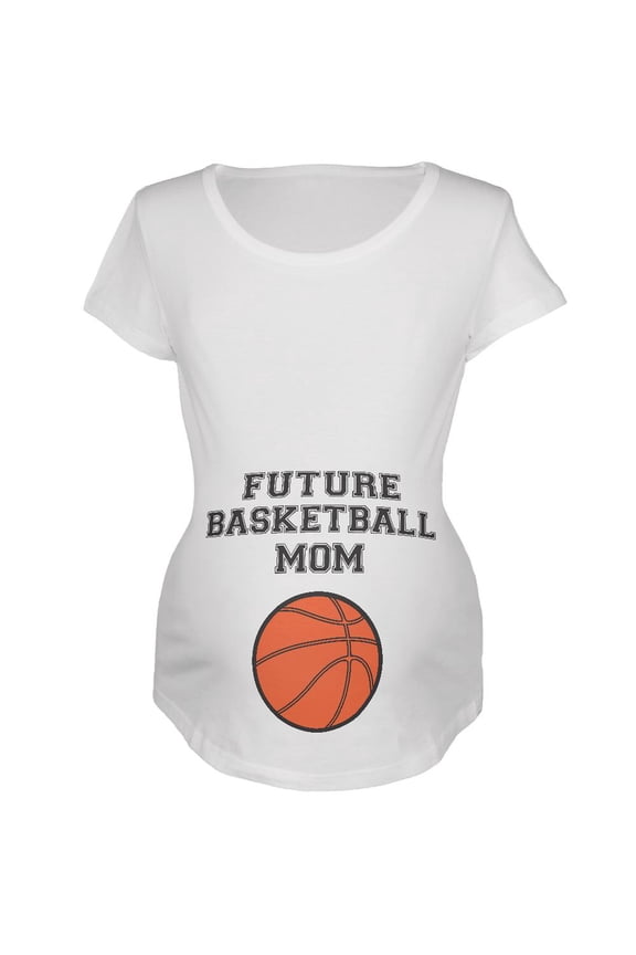 Future Basketball Mom White Maternity Soft T-Shirt - Small