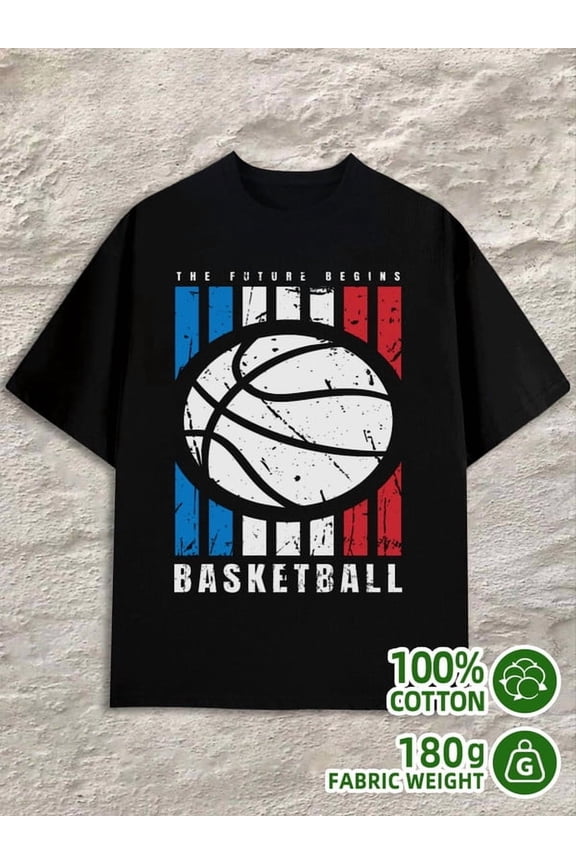Future Basketball Tee men black 180G 100% Cotton printed T-shirts,Streetwear style clothing Fashion Unisex Shirt Cotton tshirts Retro Unisex Shirt Graphic Tee tshirts