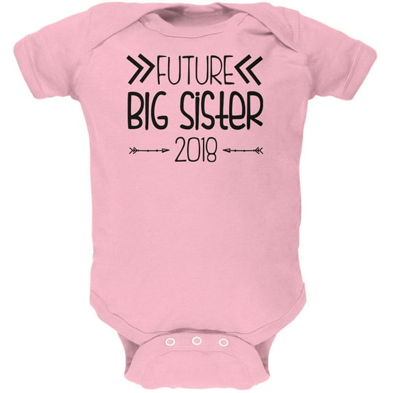 Future Big Sister Arrows 2018 Soft Baby One Piece Light Pink 3-6 M