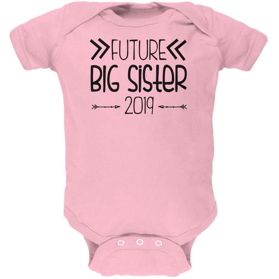 Future Big Sister Arrows 2019 Soft Baby One Piece Light Pink 12-18 M
