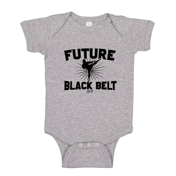 Future Black Belt Baby Bodysuit One Piece NB Athletic Heather