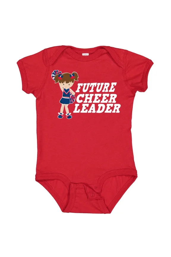 Future Cheerleader White Baby Bodysuit Sports Cheerleading Cheer Girl Bodysuit Cute Baby Onesie, BABY BODYSUIT LAT 4424
