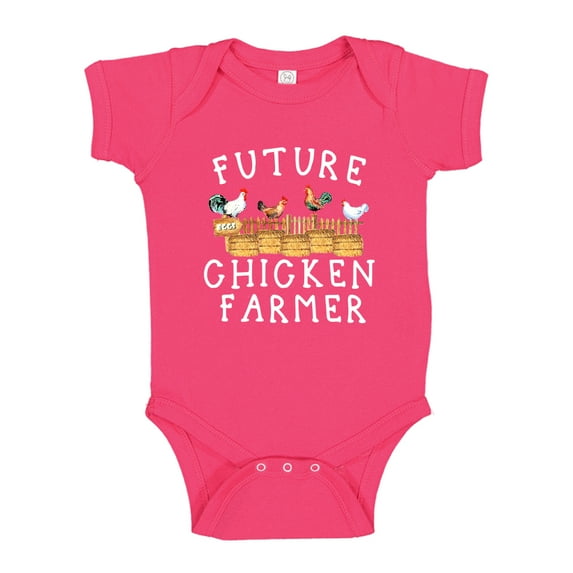 Future Chicken Farmer Baby Bodysuit One Piece 24 mo Cyber Pink