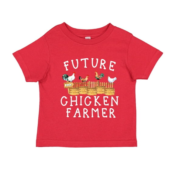 Future Chicken Farmer Toddler T-Shirt 2T Red